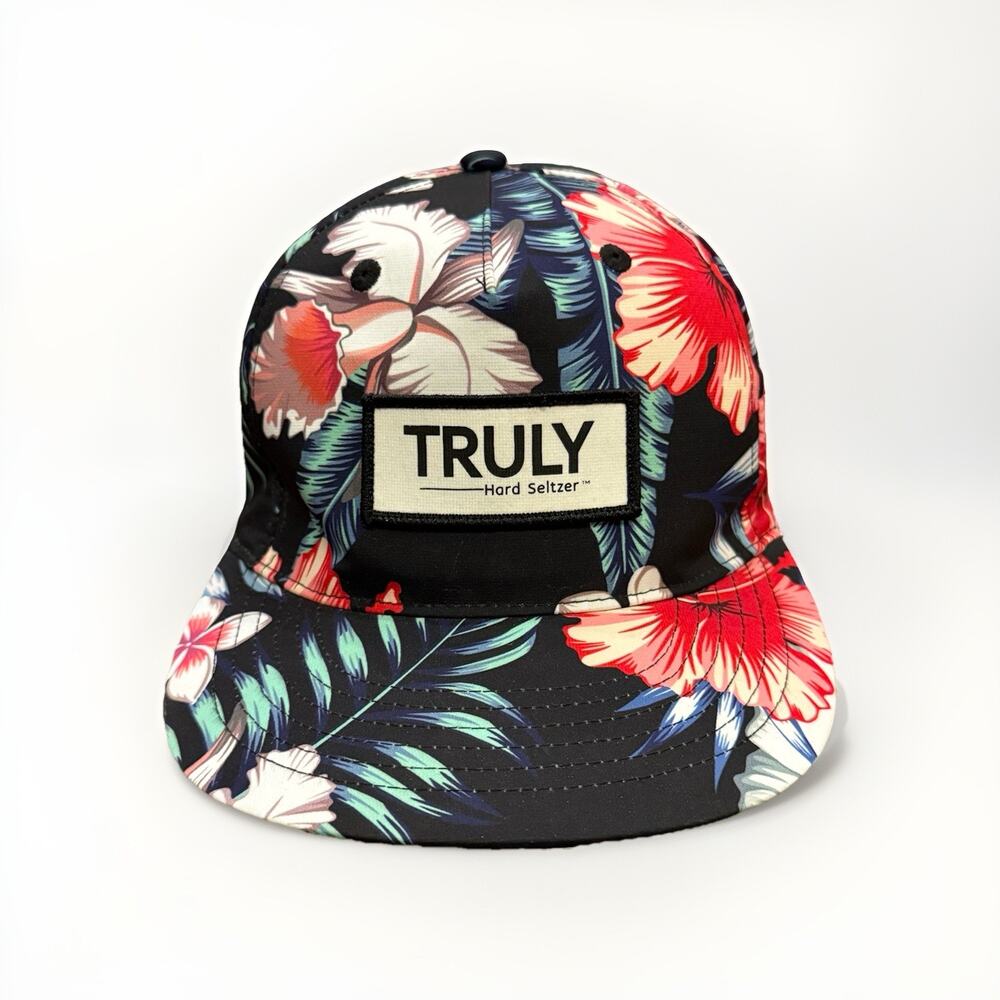 Truly Hard Seltzer Unisex Floral Flowers Tropical Adjustable SnapBack Hat Cap